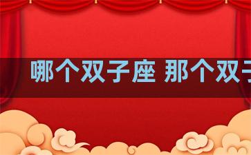 哪个双子座 那个双子座